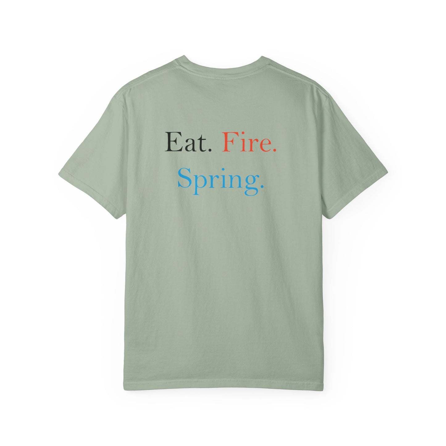 Eat Fire Spring Front & Rear Print Art Series Cotton Tee - Text Logo