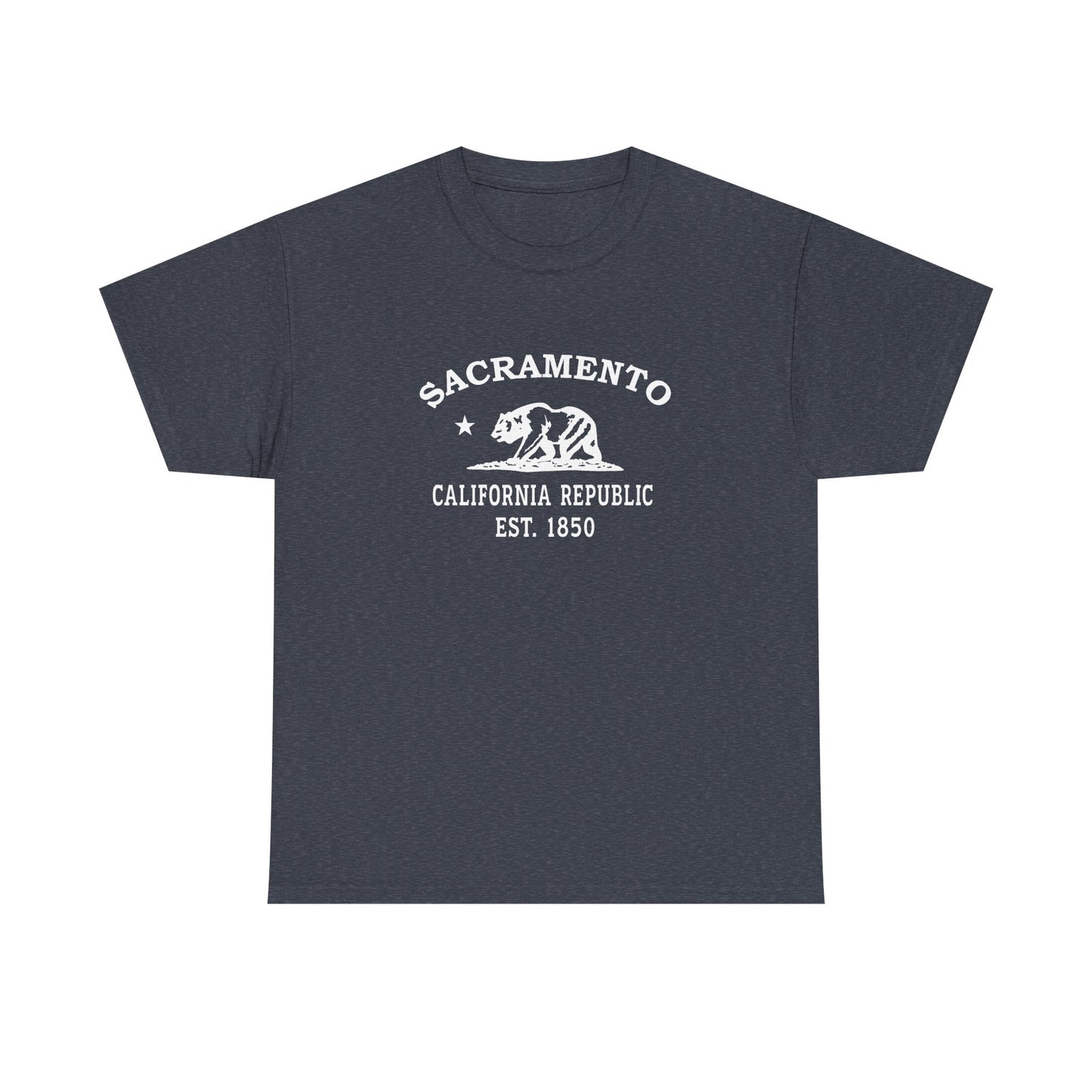 Sacramento California Vintage Retro Unisex Heavy Cotton Tee - White Logo