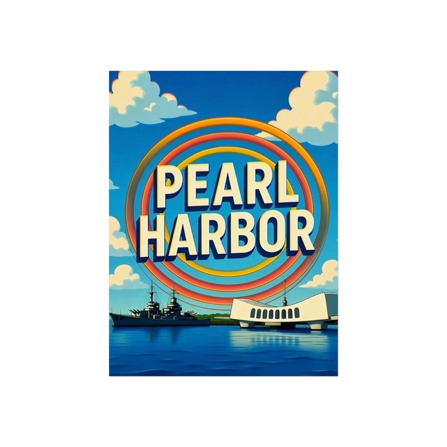 Pearl Harbor Hawaii Vintage Retro Giclée Print Art Series Poster