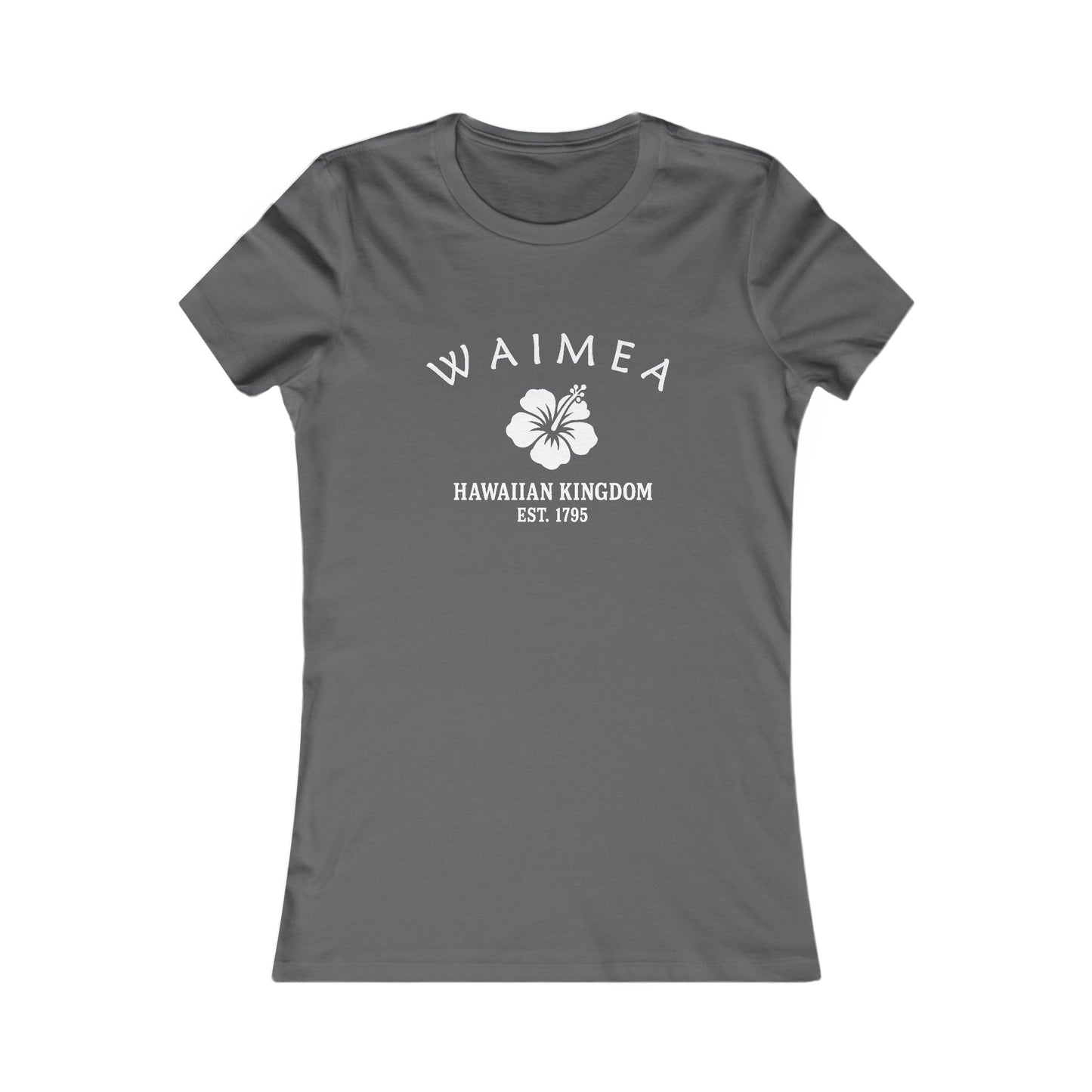 Waimea Hawaii Vintage Retro Womens Fitted Ringspun Cotton Tee - White Logo