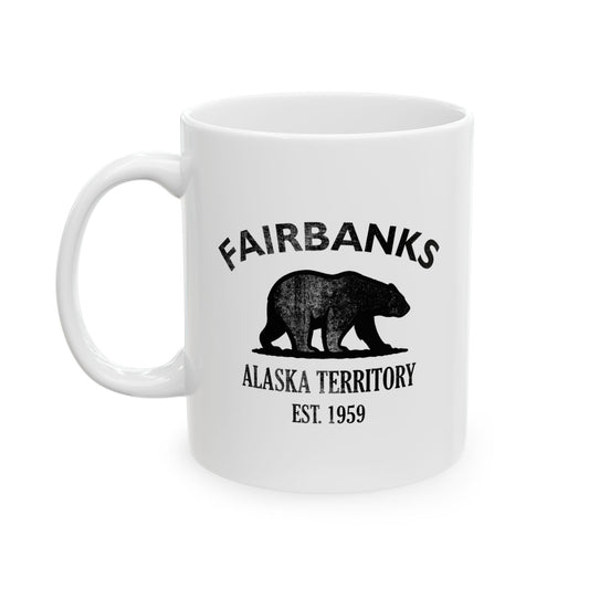 Fairbanks Alaska Vintage Retro Ceramic Mug - Black Logo