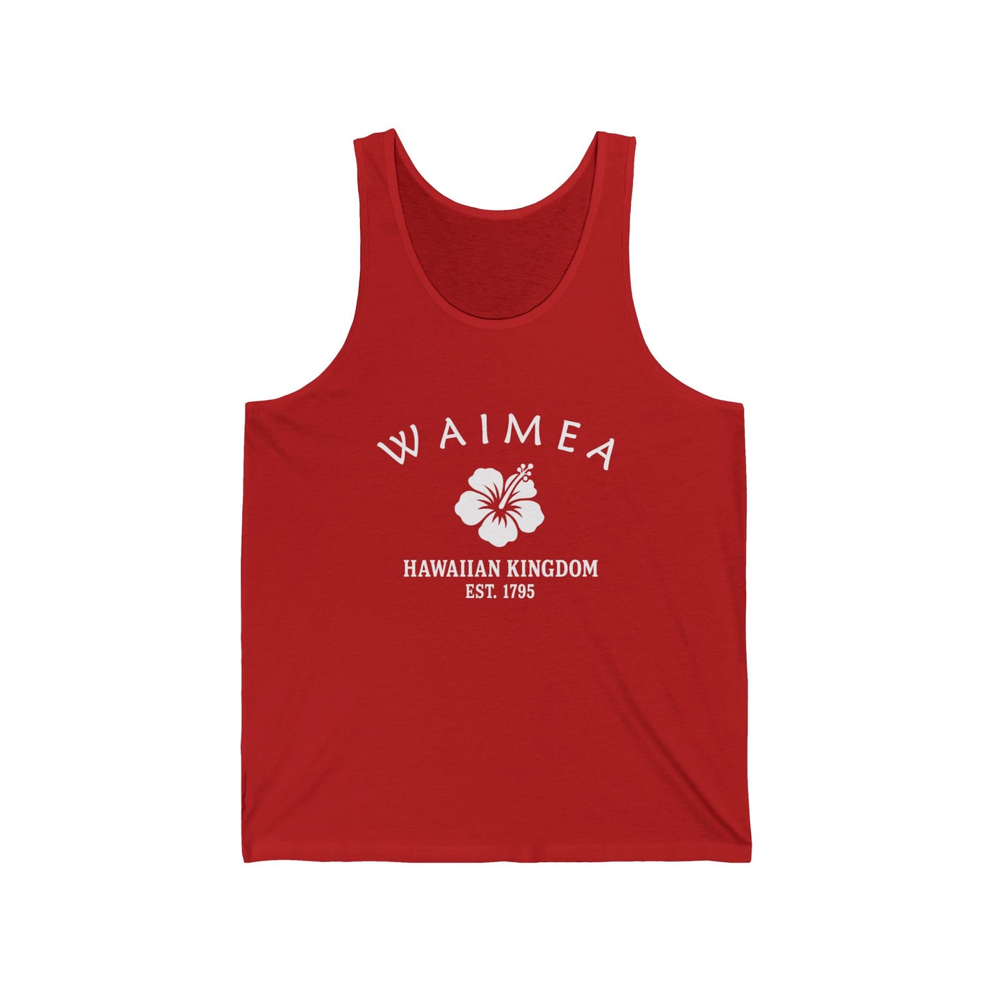Waimea Hawaii Vintage Retro Unisex Cotton Jersey Tank Top - White Logo