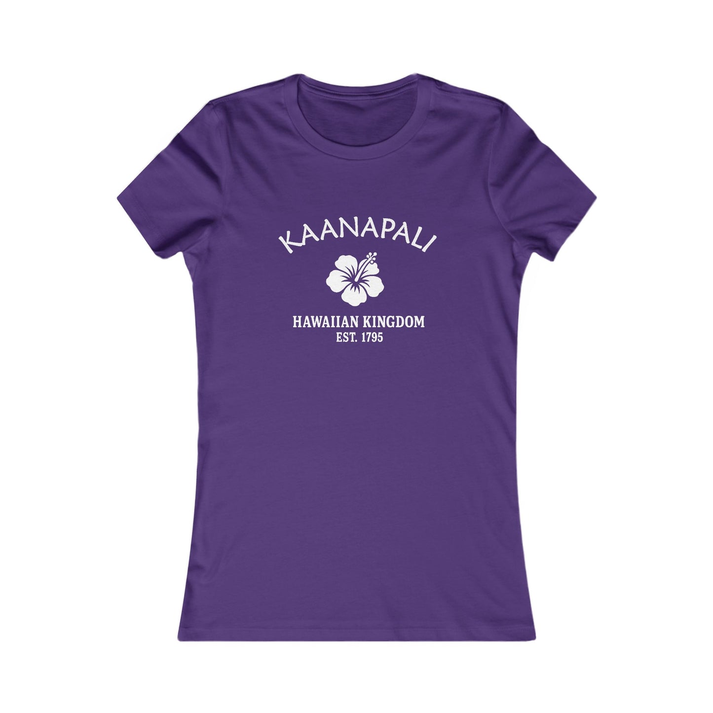 Kaanapali Hawaii Vintage Retro Womens Fitted Ringspun Cotton Tee - White Logo