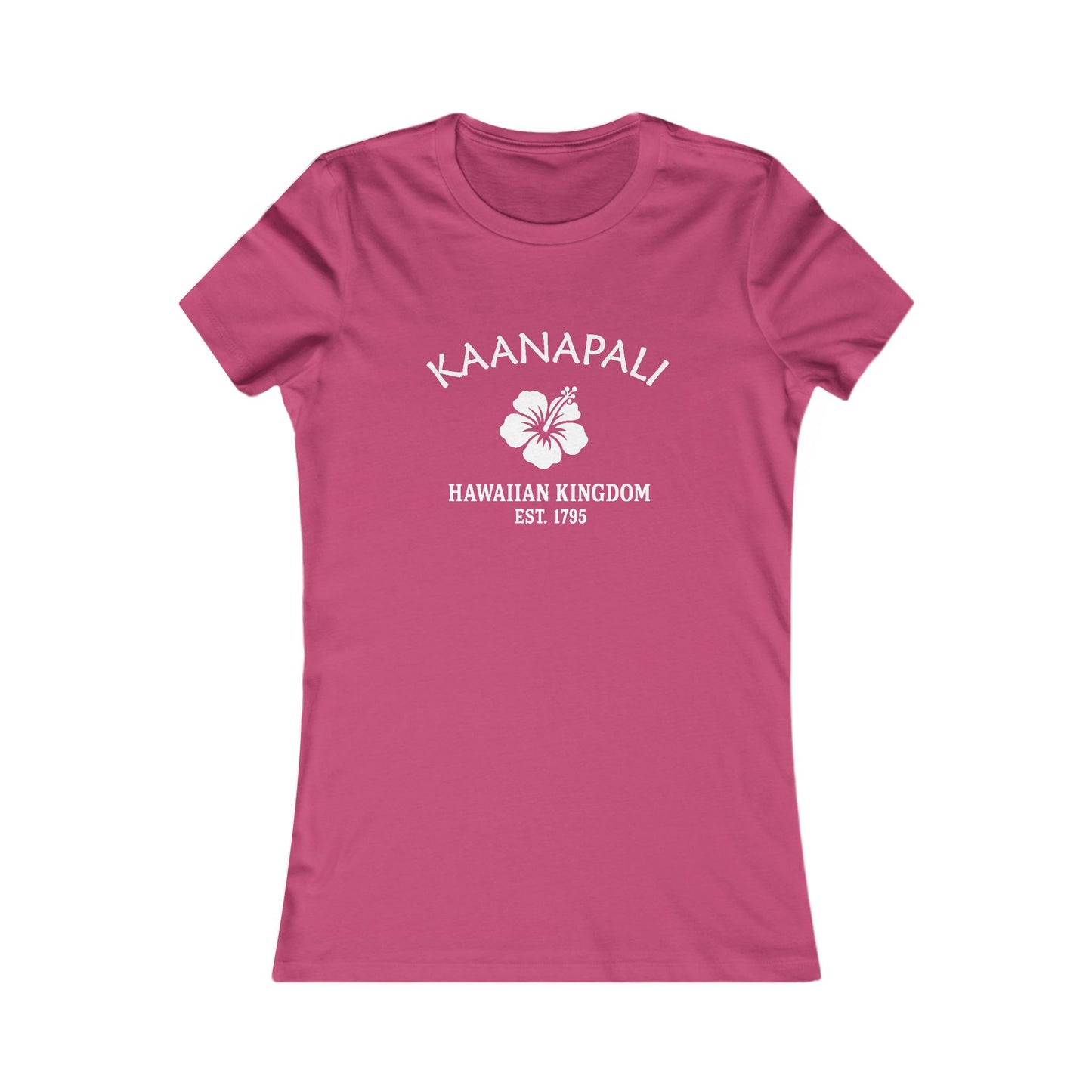 Kaanapali Hawaii Vintage Retro Womens Fitted Ringspun Cotton Tee - White Logo