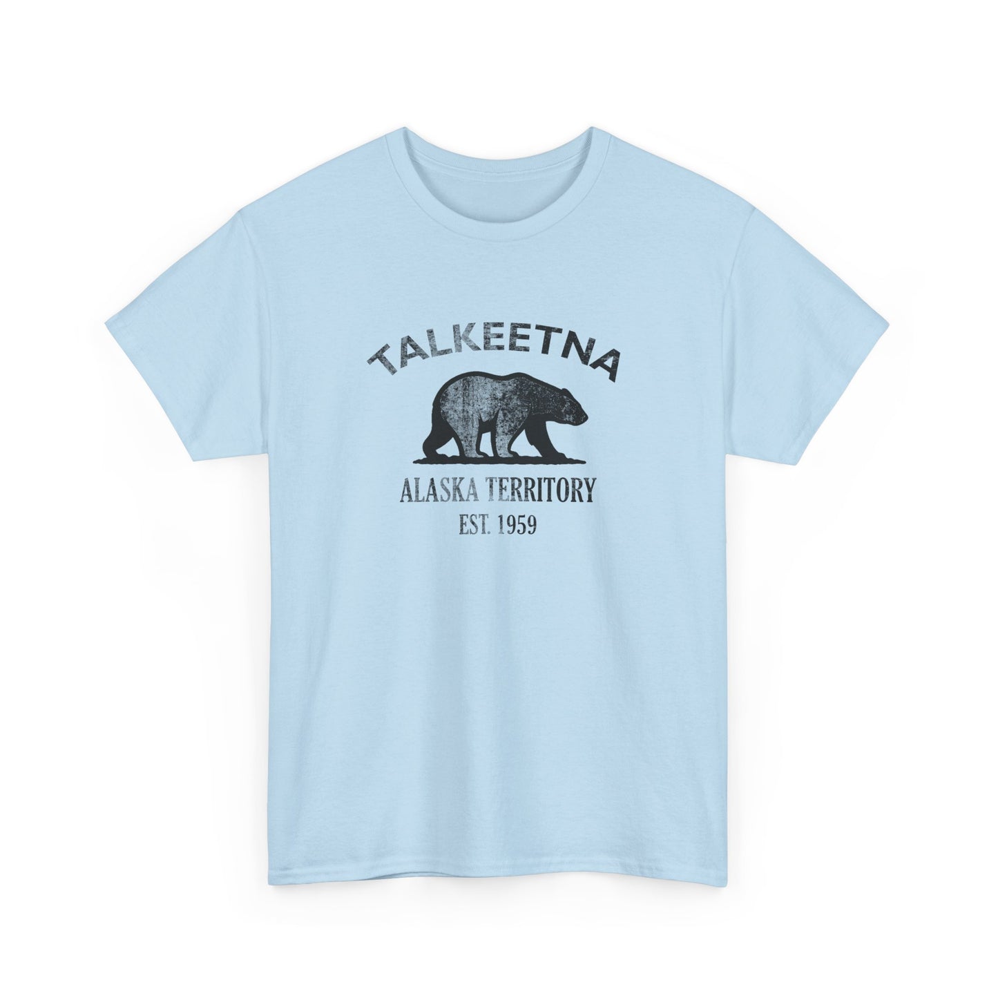 Talkeetna Alaska Vintage Retro Unisex Heavy Cotton Tee - Black Logo