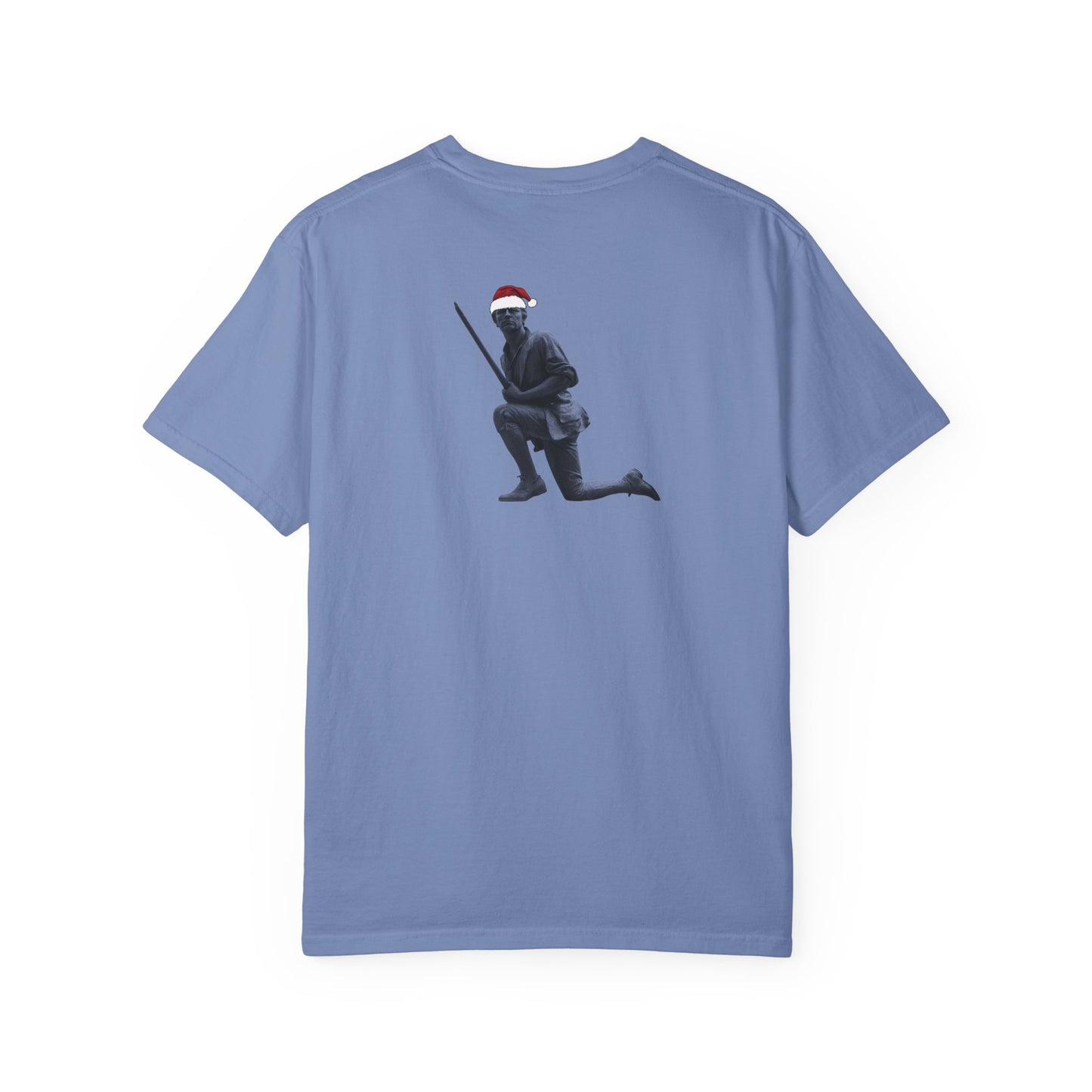 Rowayton Connecticut Vintage Retro Minuteman Holiday Cotton Tee - Black Logo - Granite