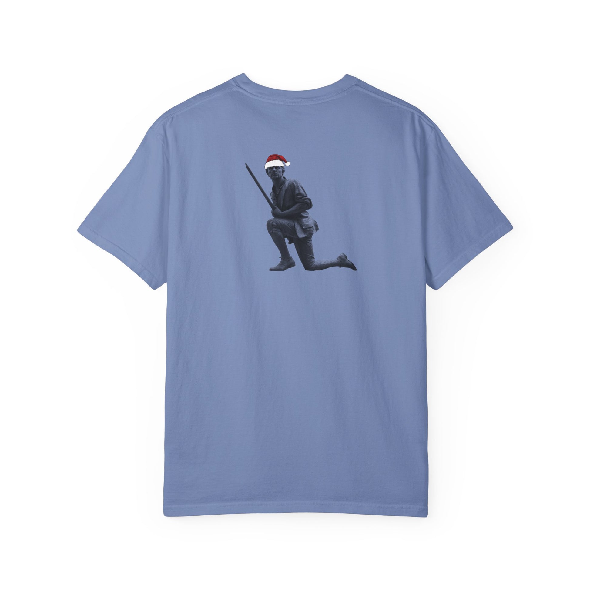 Rowayton Connecticut Vintage Retro Minuteman Holiday Cotton Tee - Black Logo - Granite
