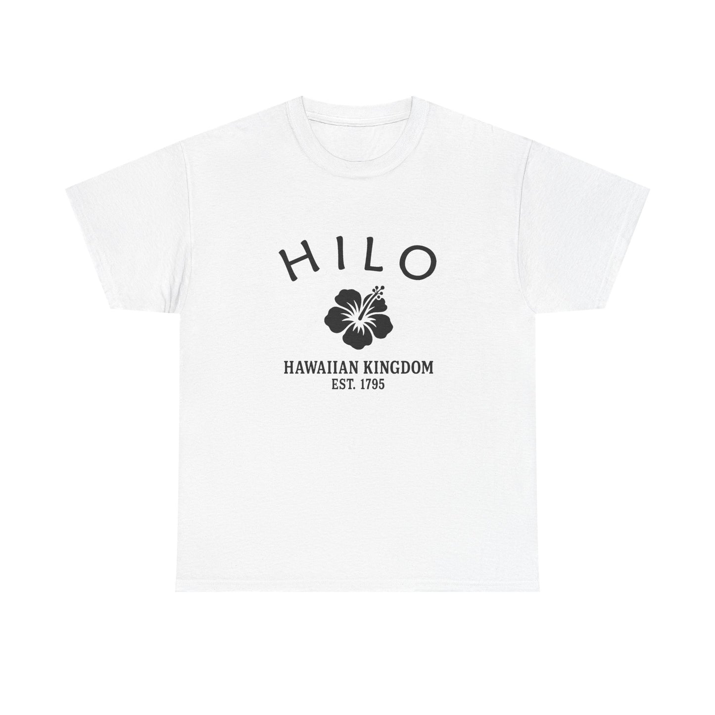 Hilo Hawaii Vintage Retro Unisex Heavy Cotton Tee - Black Logo