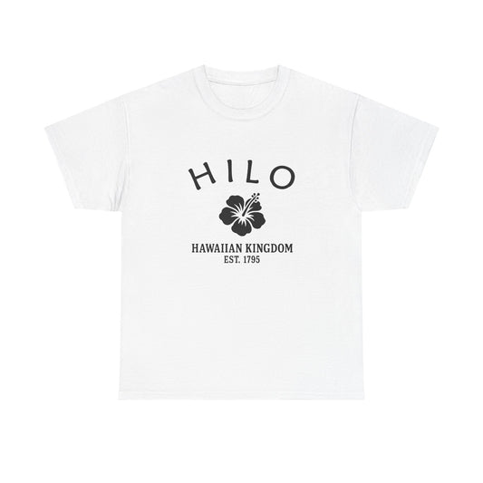 Hilo Hawaii Vintage Retro Unisex Heavy Cotton Tee - Black Logo