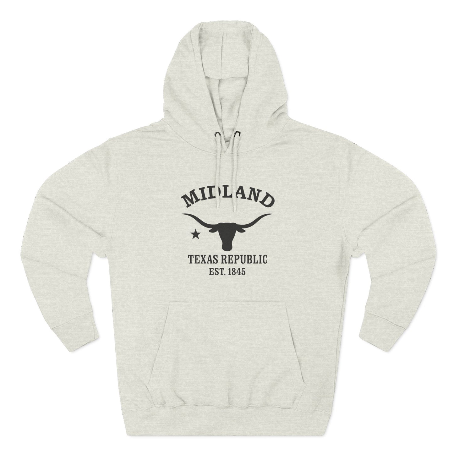 Midland Texas Vintage Retro Unisex Heavy Cotton Hoodie - Black Logo