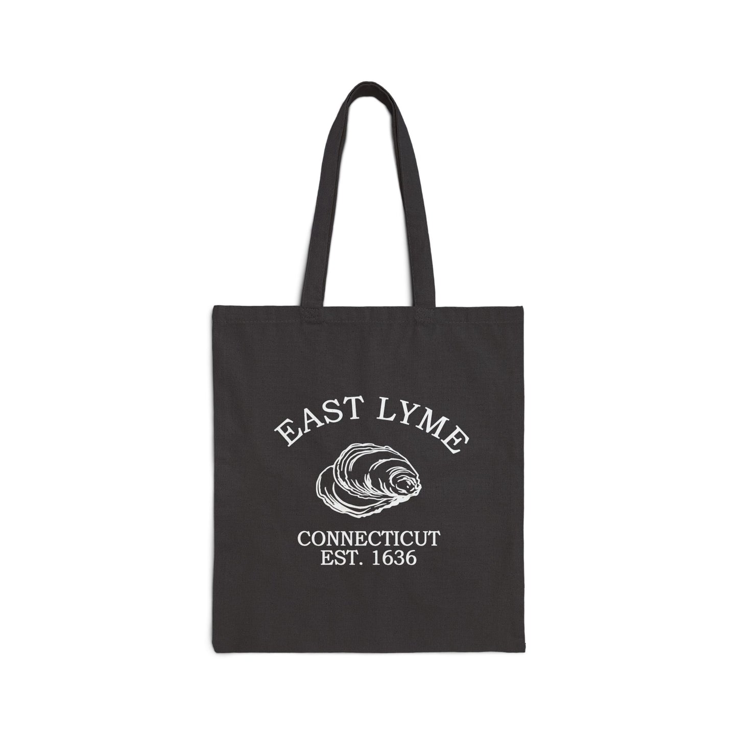 East Lyme Connecticut Vintage Retro Cotton Canvas Tote Bag - White Logo