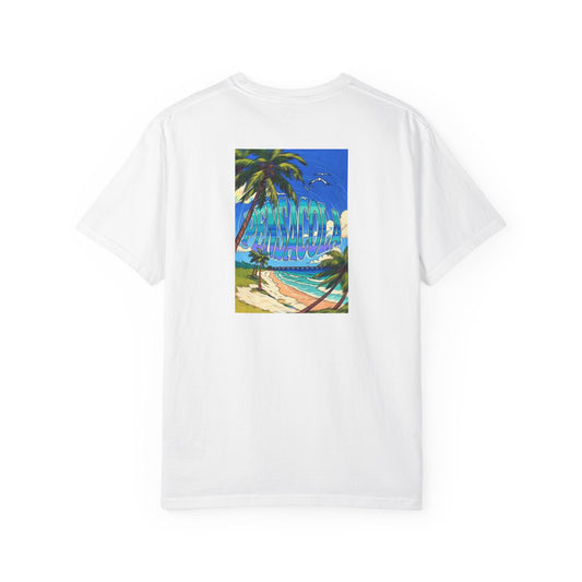 Pensacola Florida Vintage Retro Back Printed Art Series Cotton Tee - Black Logo