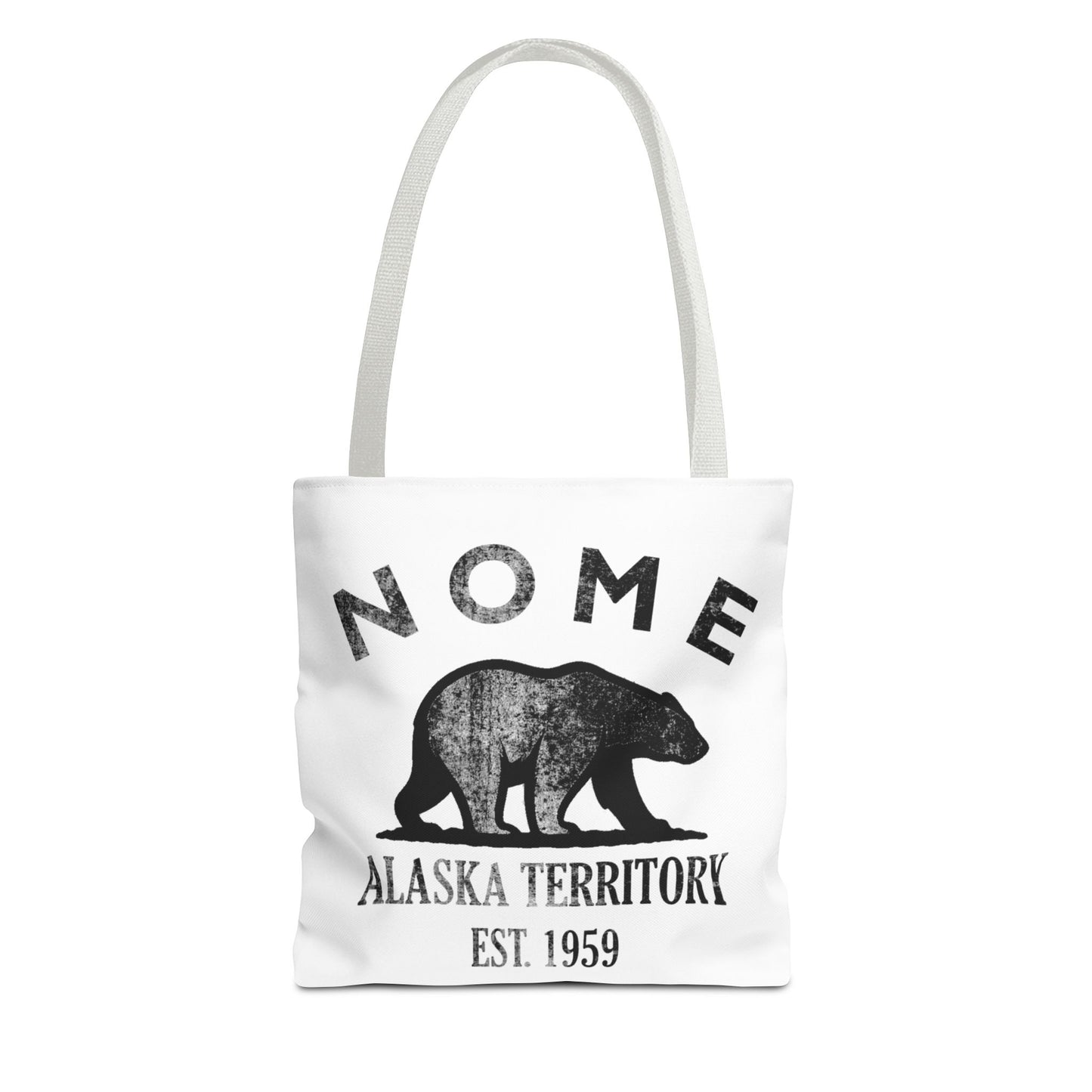 Nome Alaska Vintage Retro Light Canvas Tote - Black Logo