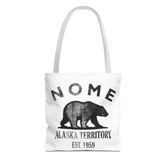 Nome Alaska Vintage Retro Light Canvas Tote - Black Logo