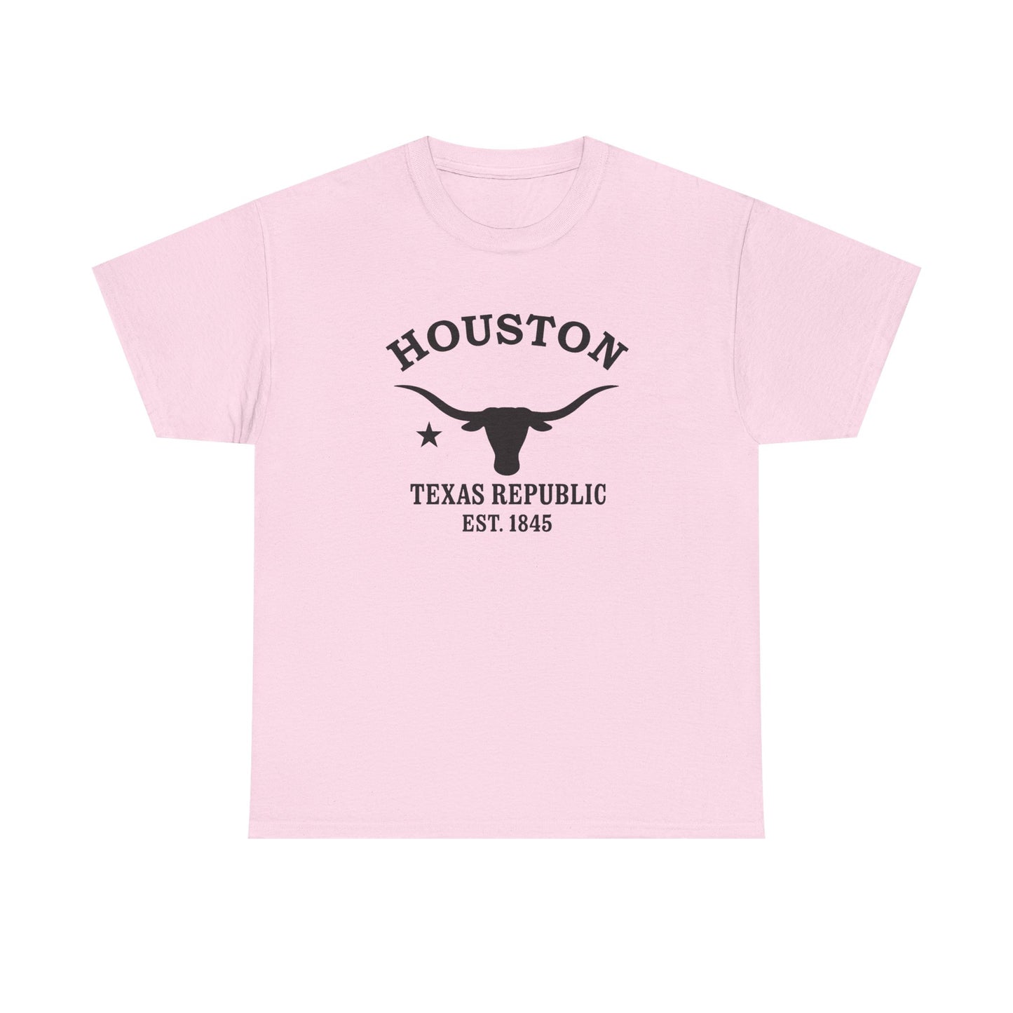 Houston Texas Vintage Retro Unisex Heavy Cotton Tee - Black Logo