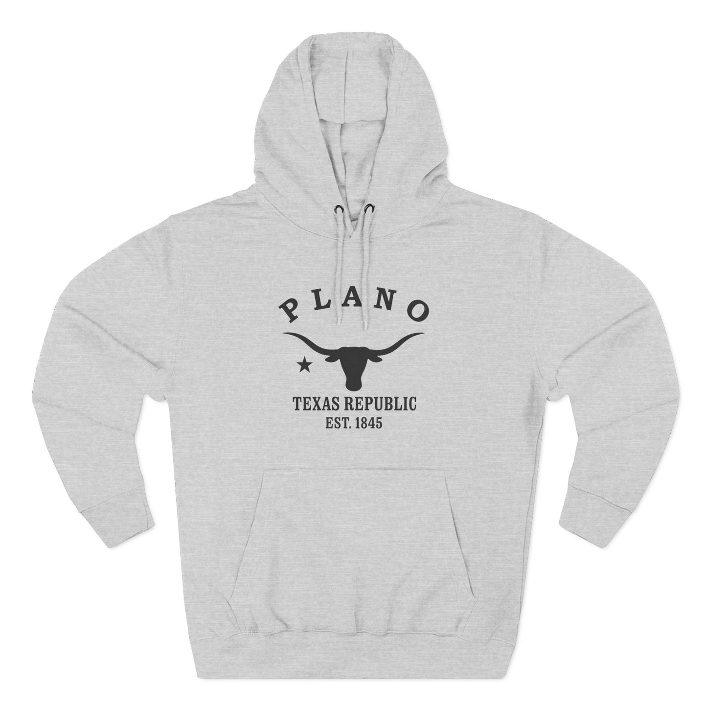 Plano Texas Vintage Retro Unisex Heavy Cotton Hoodie - Black Logo