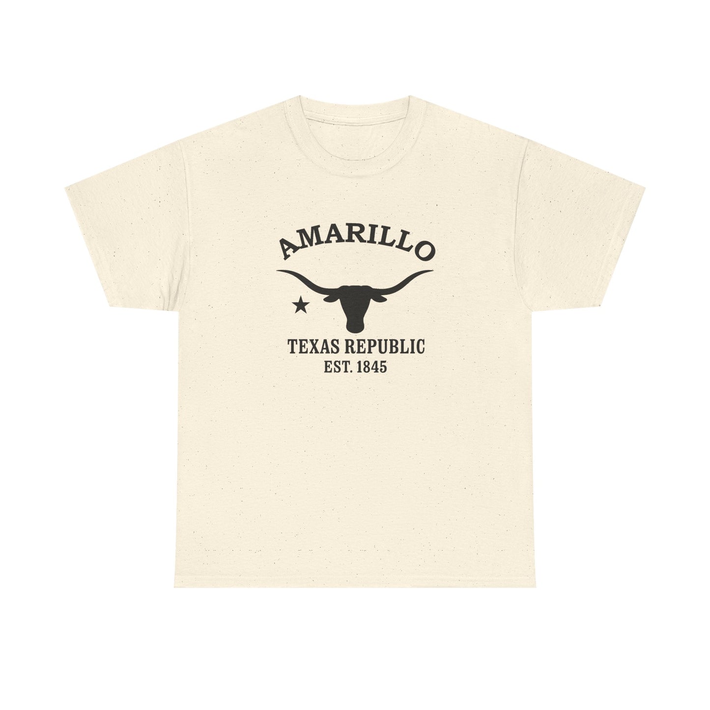 Amarillo Texas Vintage Retro Unisex Heavy Cotton Tee - Black Logo