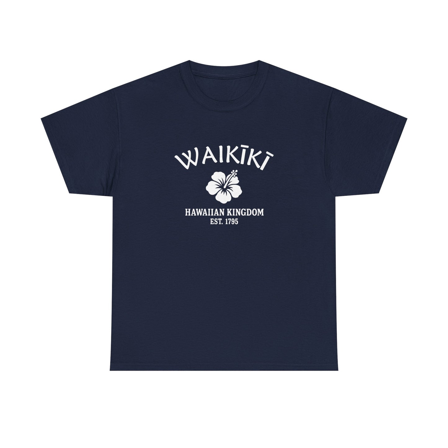 Waikiki Hawaii Vintage Retro Unisex Heavy Cotton Tee - White Logo