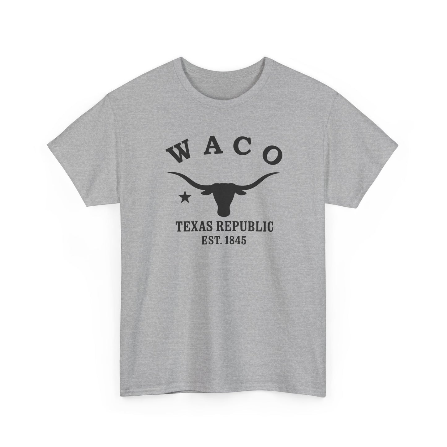 Waco Texas Vintage Retro Unisex Heavy Cotton Tee - Black Logo