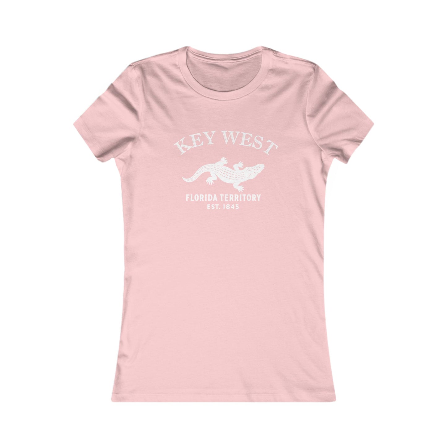Key West Florida Vintage Retro Womens Fitted Ringspun Cotton Tee - White Logo