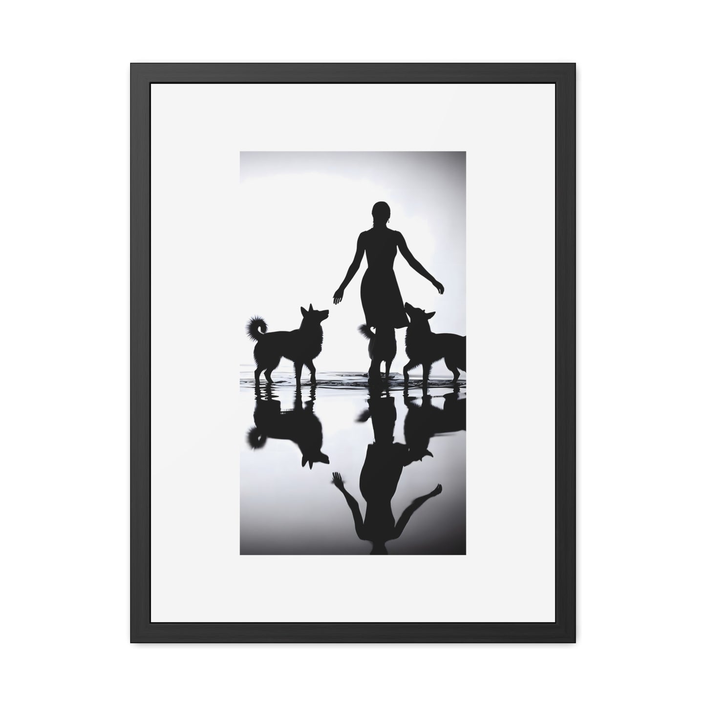 Between Two Hounds Portrait - Tide & Light Series Framed Poster