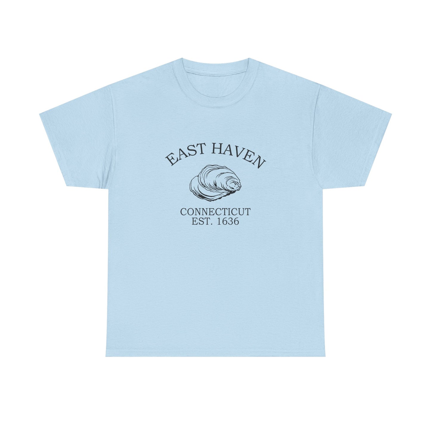 East Haven Connecticut Vintage Retro Unisex Heavy Cotton Tee - Black Logo