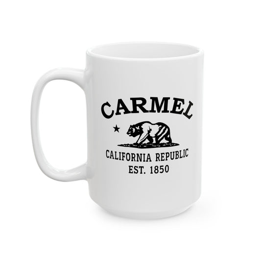Carmel California Vintage Retro Ceramic Mug - Black Logo