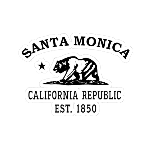 Santa Monica California Vintage Retro Vinyl Sticker - Black Logo
