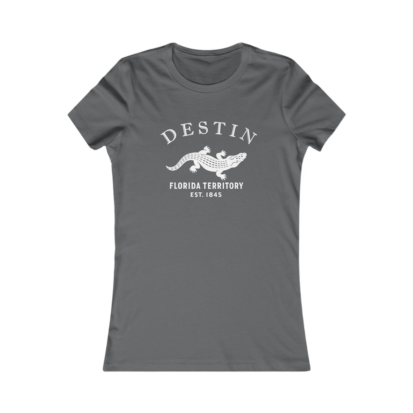 Destin Florida Vintage Retro Womens Fitted Ringspun Cotton Tee - White Logo