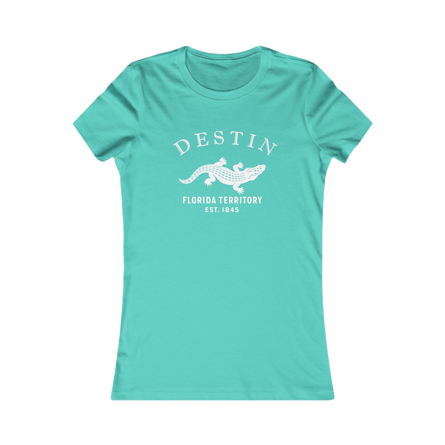Destin Florida Vintage Retro Womens Fitted Ringspun Cotton Tee - White Logo
