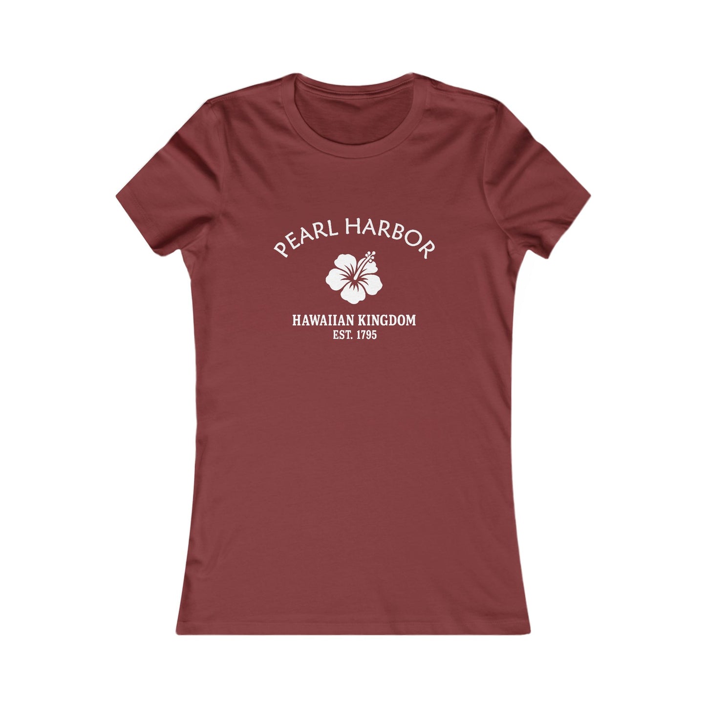 Pearl Harbor Hawaii Vintage Retro Womens Fitted Ringspun Cotton Tee - White Logo