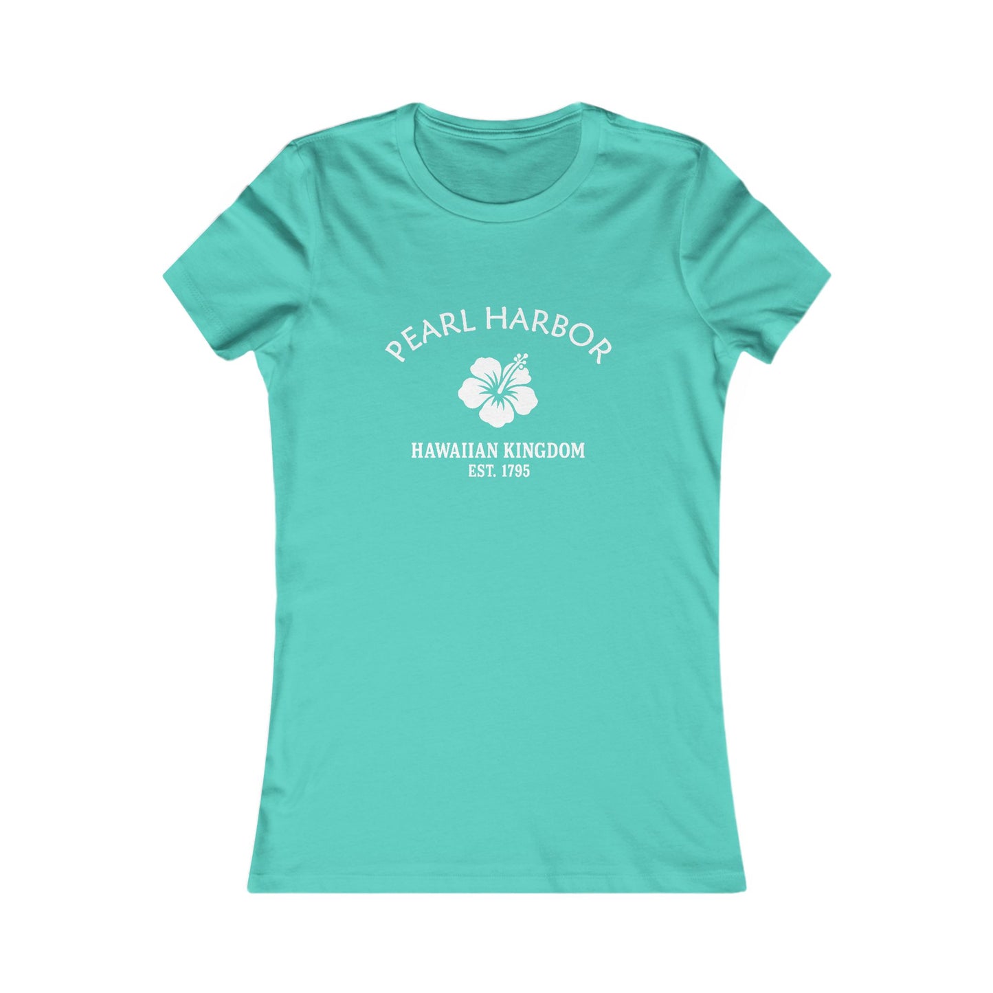 Pearl Harbor Hawaii Vintage Retro Womens Fitted Ringspun Cotton Tee - White Logo