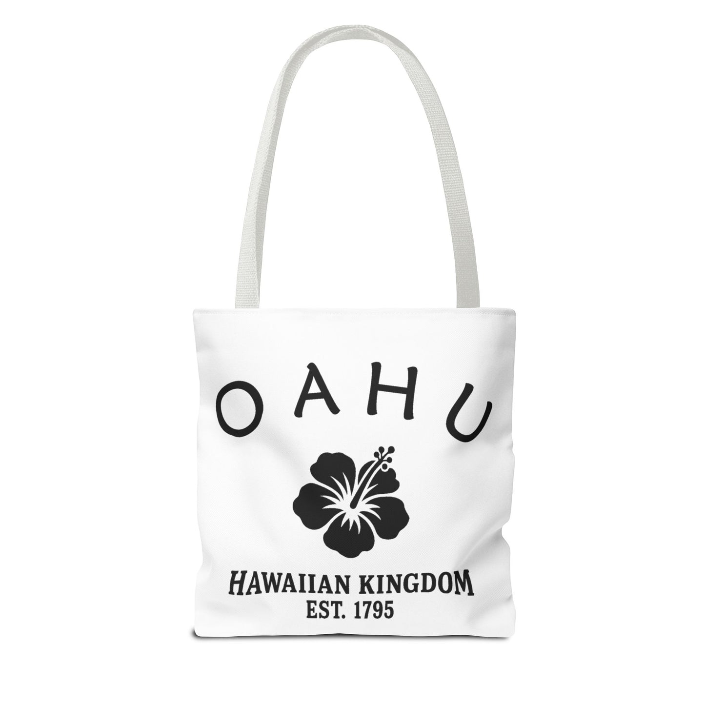 Oahu Hawaii Vintage Retro Light Canvas Tote - Black Logo