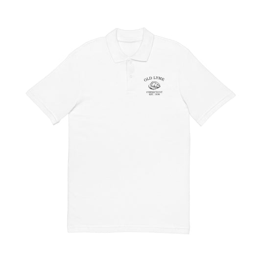 Old Lyme Connecticut Vintage Retro Unisex Embroidered Cotton Polo - Black Logo