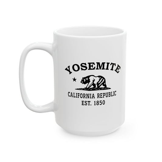Yosemite California Vintage Retro Ceramic Mug - Black Logo