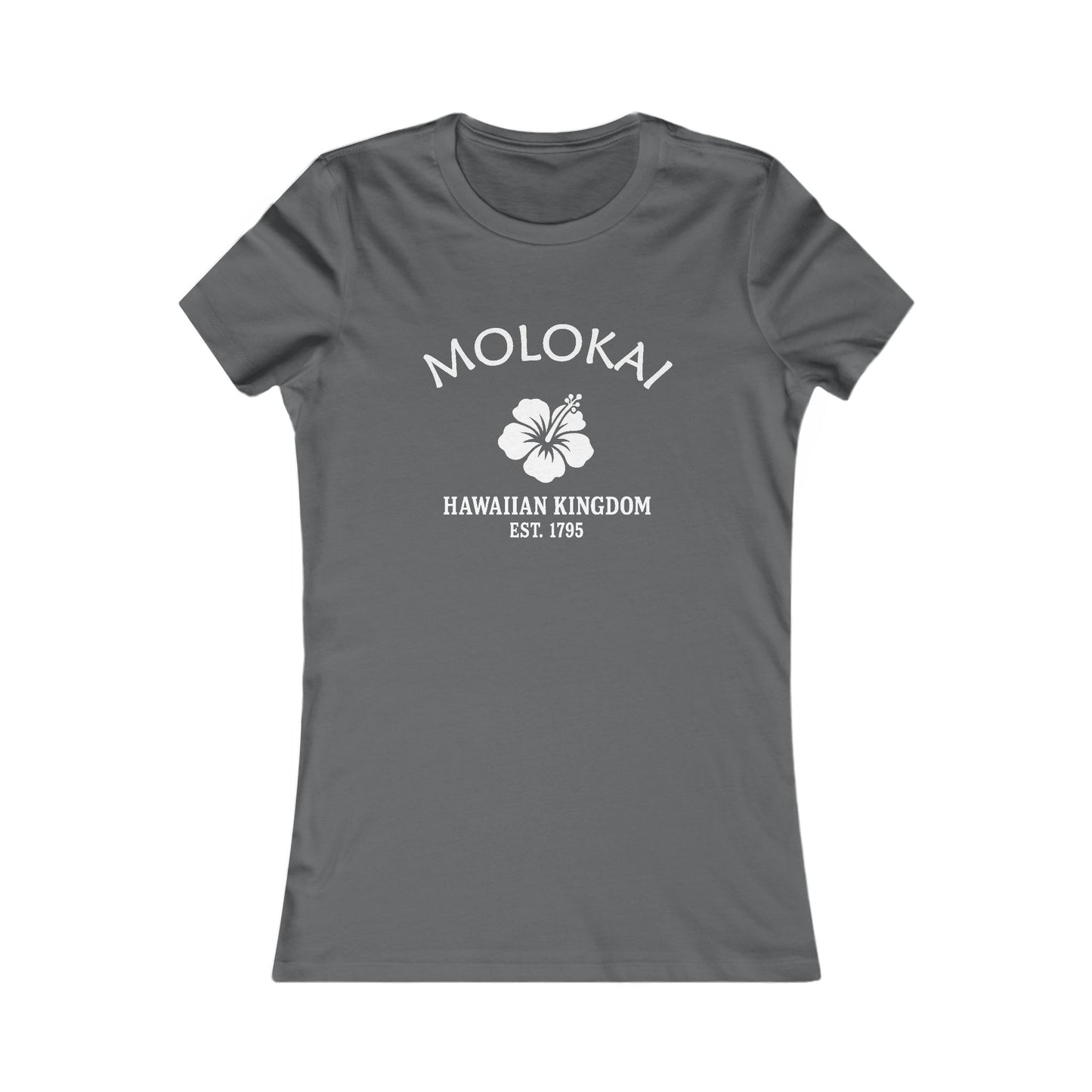 Molokai Hawaii Vintage Retro Womens Fitted Ringspun Cotton Tee - White Logo