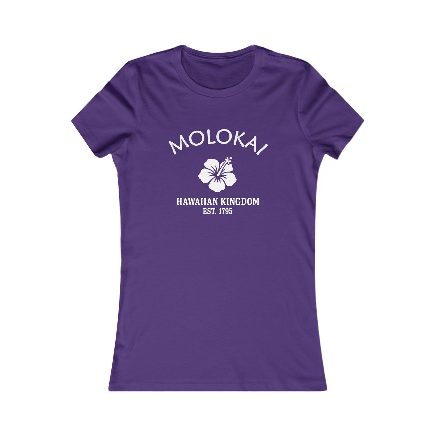 Molokai Hawaii Vintage Retro Womens Fitted Ringspun Cotton Tee - White Logo