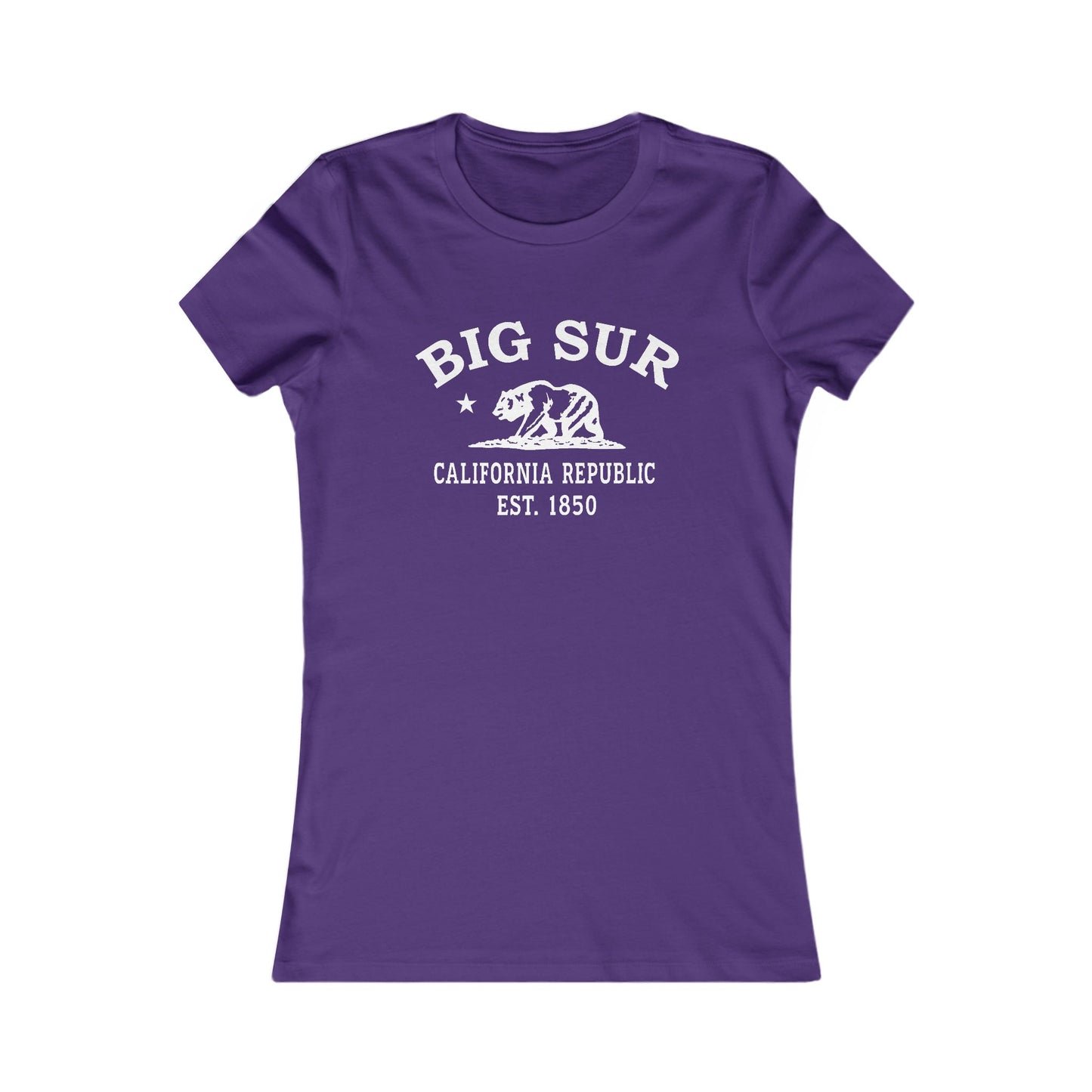 Big Sur California Vintage Retro Womens Fitted Ringspun Cotton Tee - White Logo