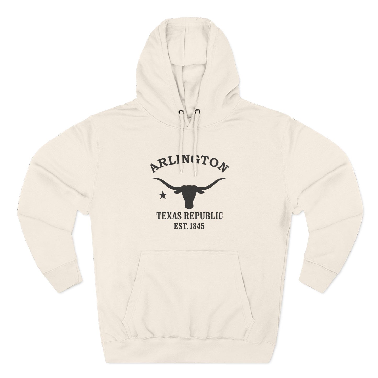 Arlington Texas Vintage Retro Unisex Heavy Cotton Hoodie - Black Logo