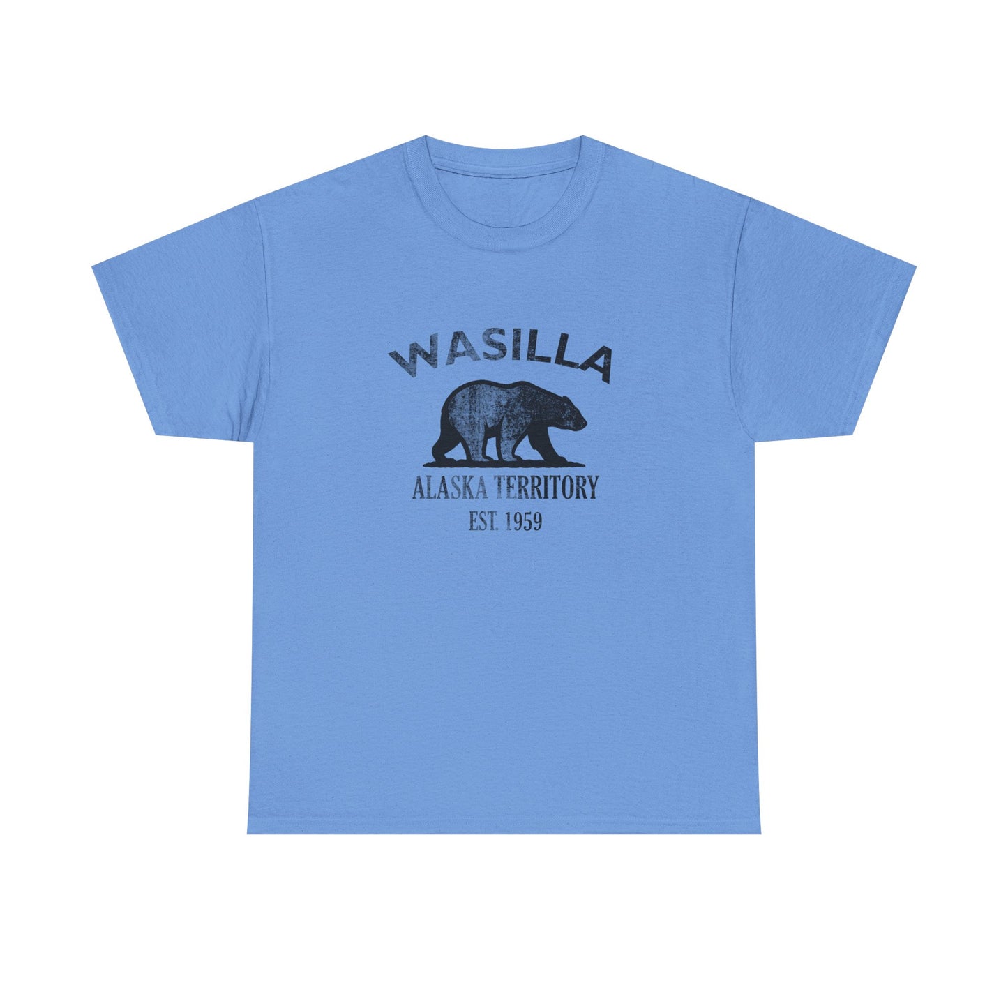 Wasilla Alaska Vintage Retro Unisex Heavy Cotton Tee - Black Logo