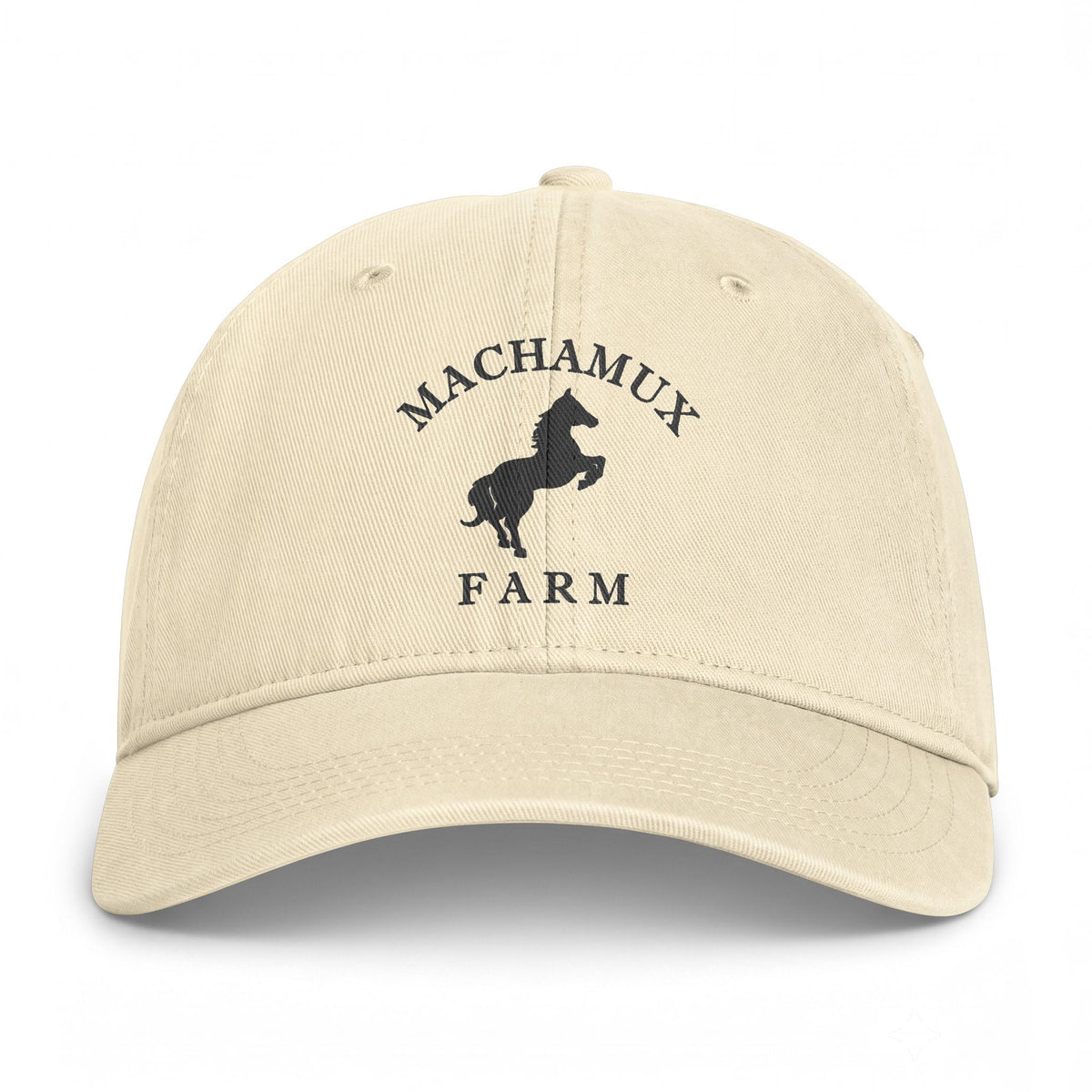 Machamux Farm Distressed Cotton Cap - Charcoal Print Logo