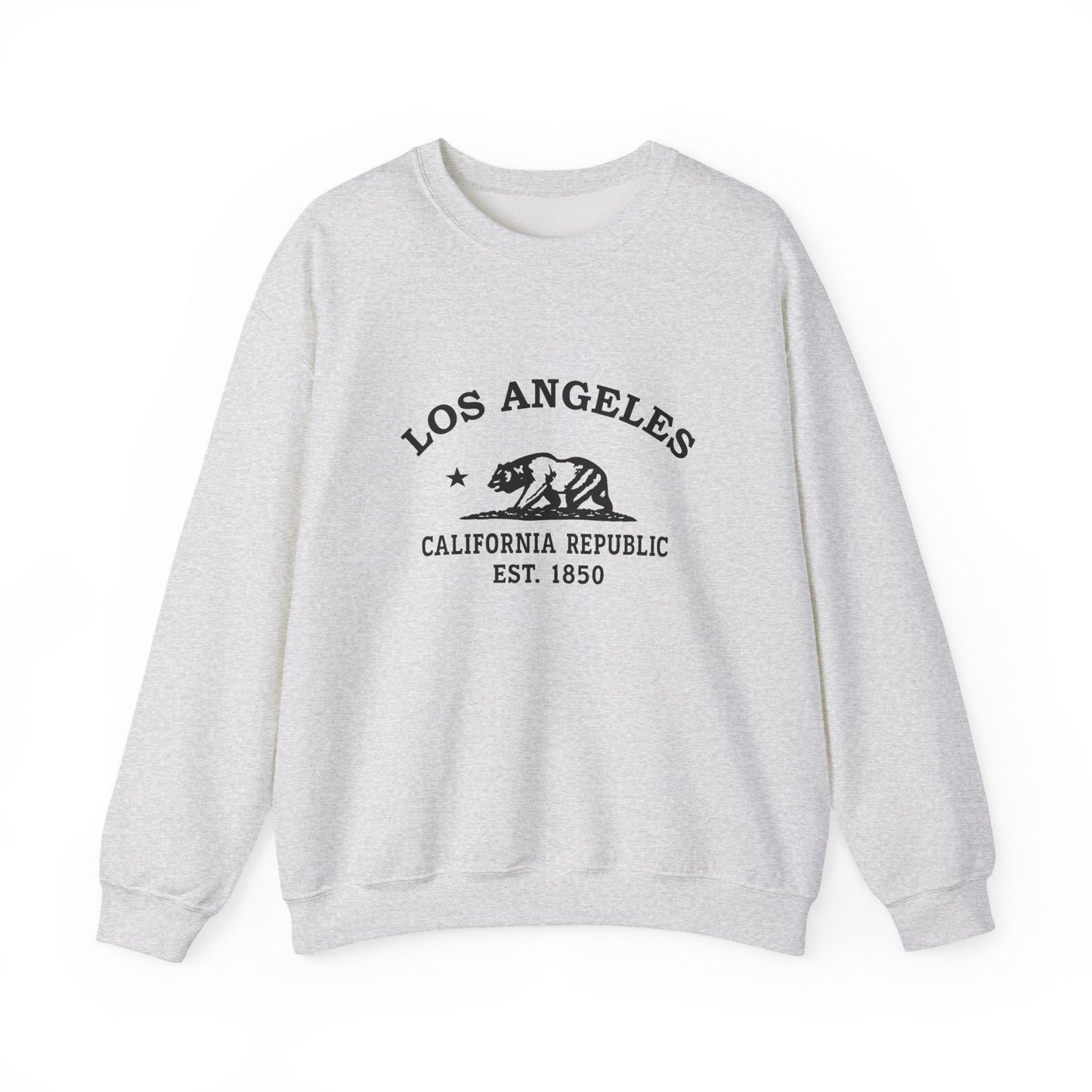 Los Angeles California Vintage Retro Unisex Heavy Crewneck Sweatshirt - Black Logo