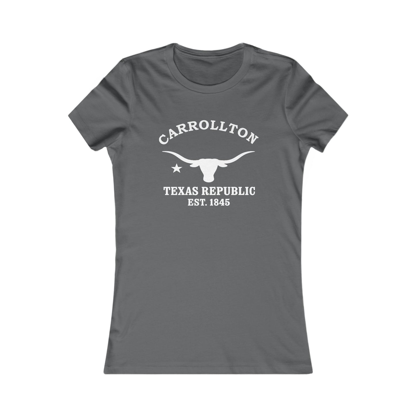 Carrollton Texas Vintage Retro Womens Fitted Ringspun Cotton Tee - White Logo