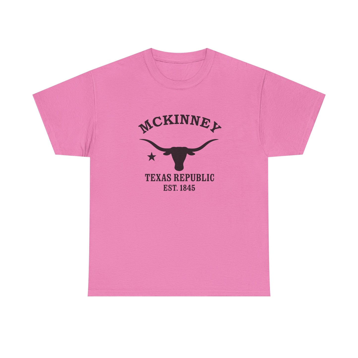 McKinney Texas Vintage Retro Unisex Heavy Cotton Tee - Black Logo