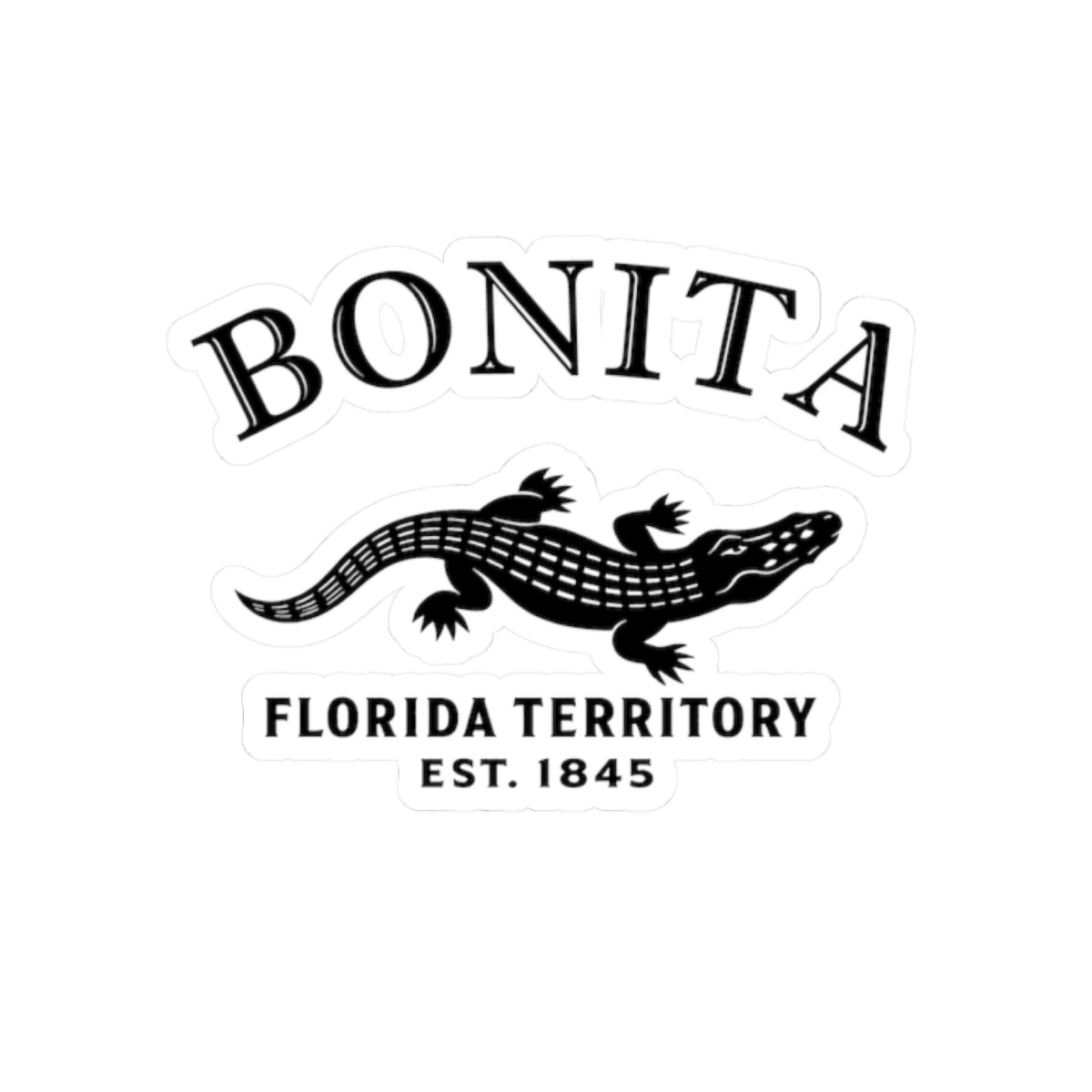 Bonita Florida Vintage Retro Vinyl Sticker - Black Logo
