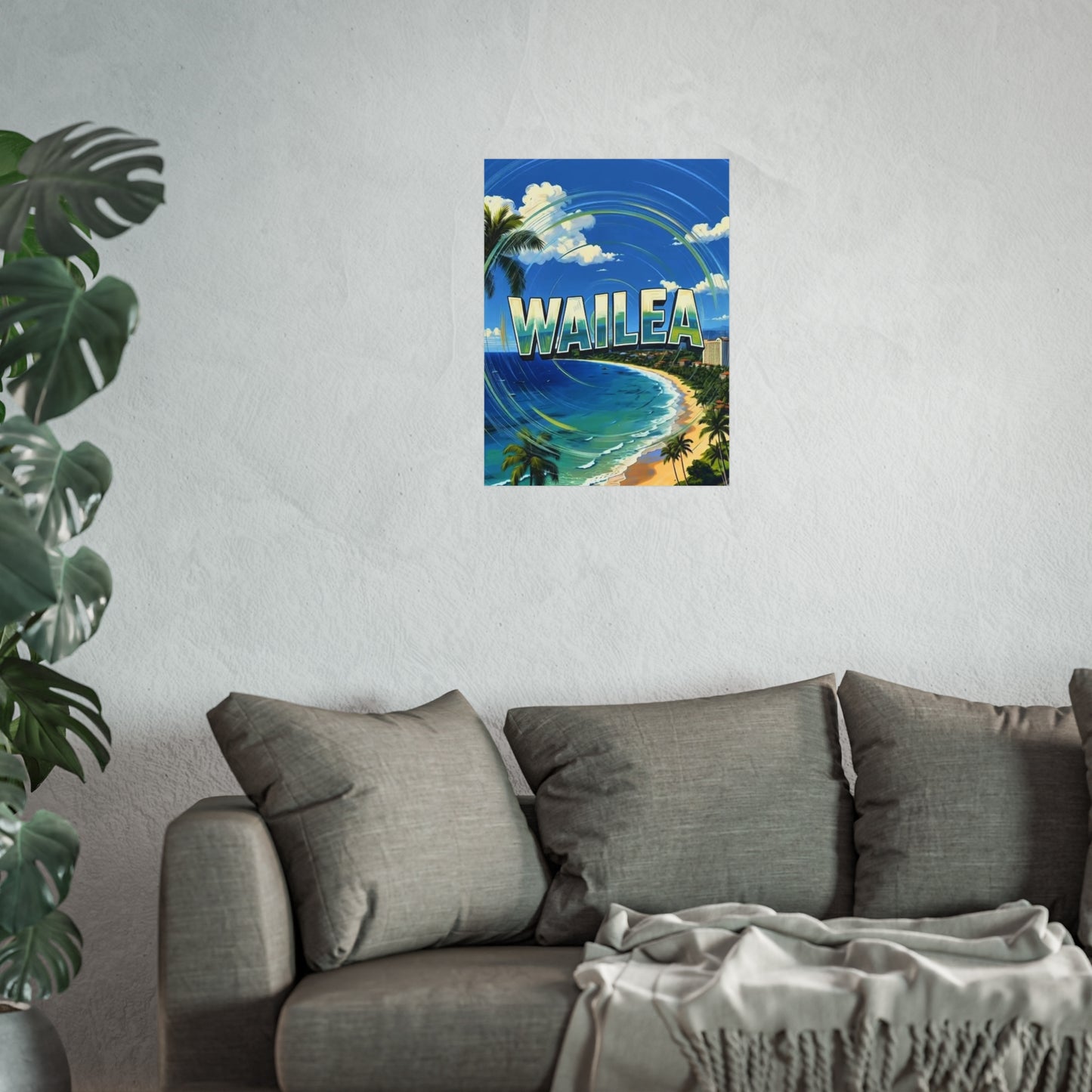 Wailea Hawaii Vintage Retro Giclée Print Art Series Poster