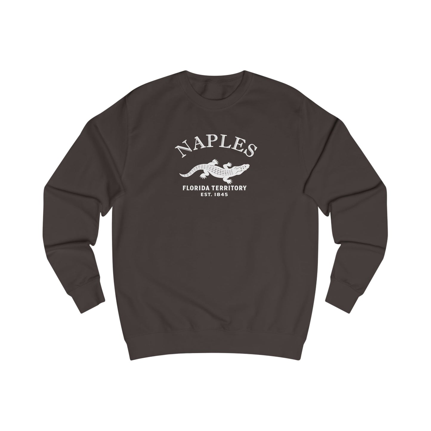 Naples Florida Vintage Retro Premium Crewneck Sweatshirt - White Logo - Bottle Green
