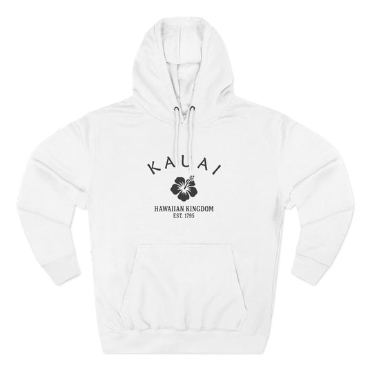 Kauai Hawaii Vintage Retro Unisex Heavy Cotton Hoodie - Black Logo