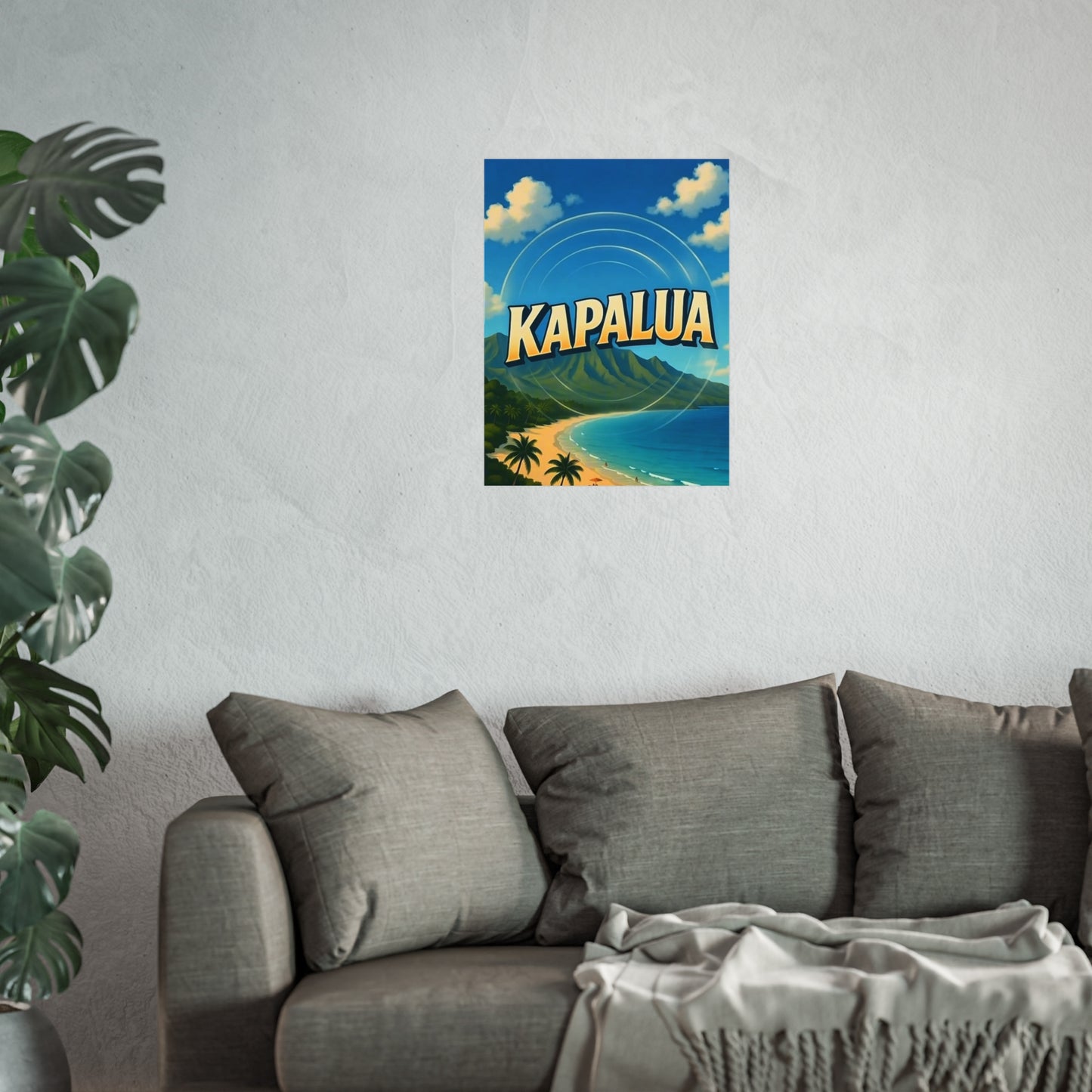 Kapalua Hawaii Vintage Retro Giclée Print Art Series Poster