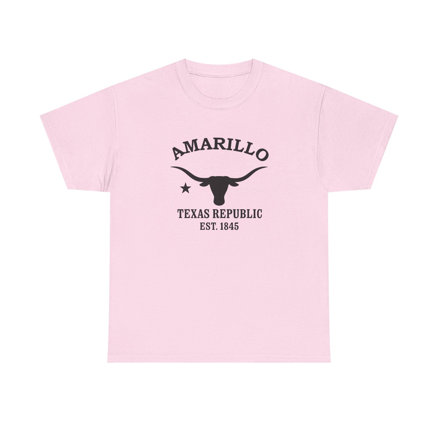 Amarillo Texas Vintage Retro Unisex Heavy Cotton Tee - Black Logo